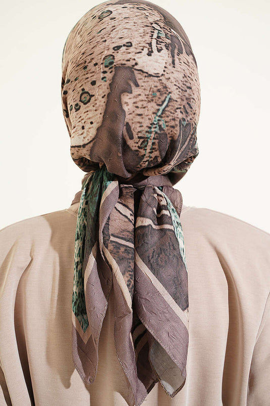 Pañuelo Ayda De Bambú Con Estampado En Color Visón