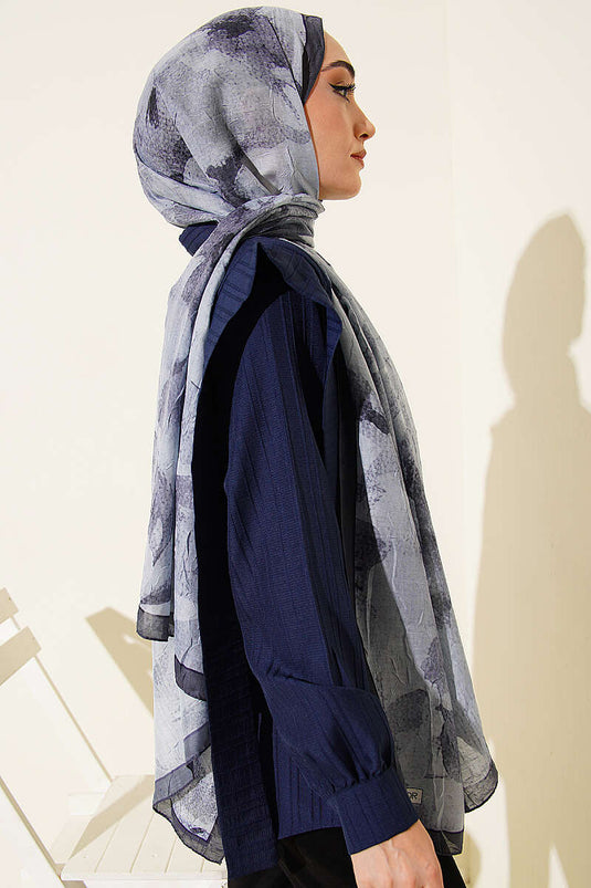 Écharpe En Bambou Tricoté À Motifs Gris Fumé