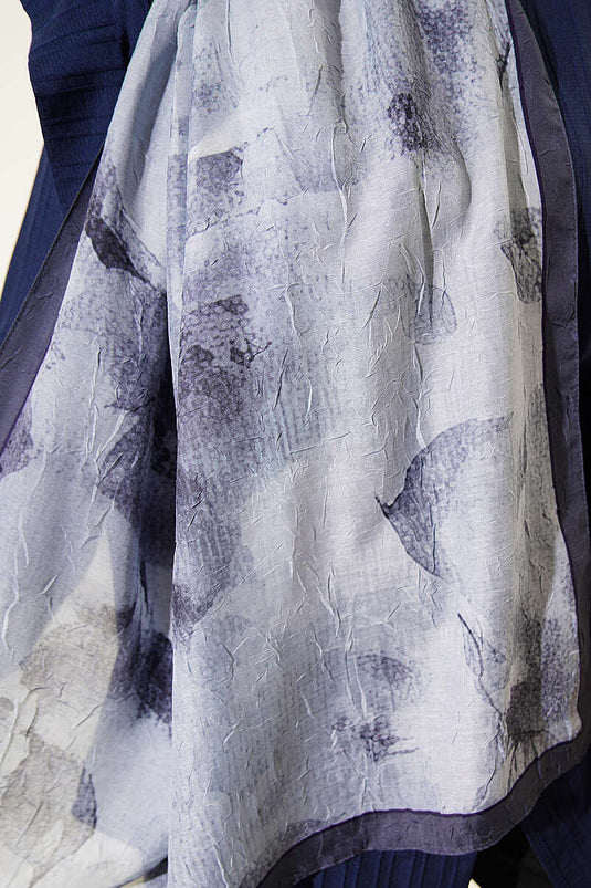 Écharpe En Bambou Tricoté À Motifs Gris Fumé