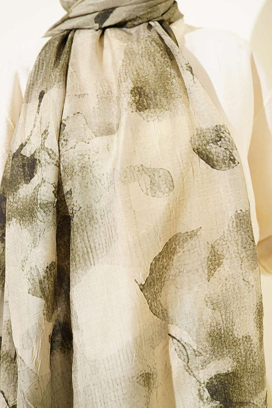 Écharpe En Bambou Tricotée À Motifs Kaki