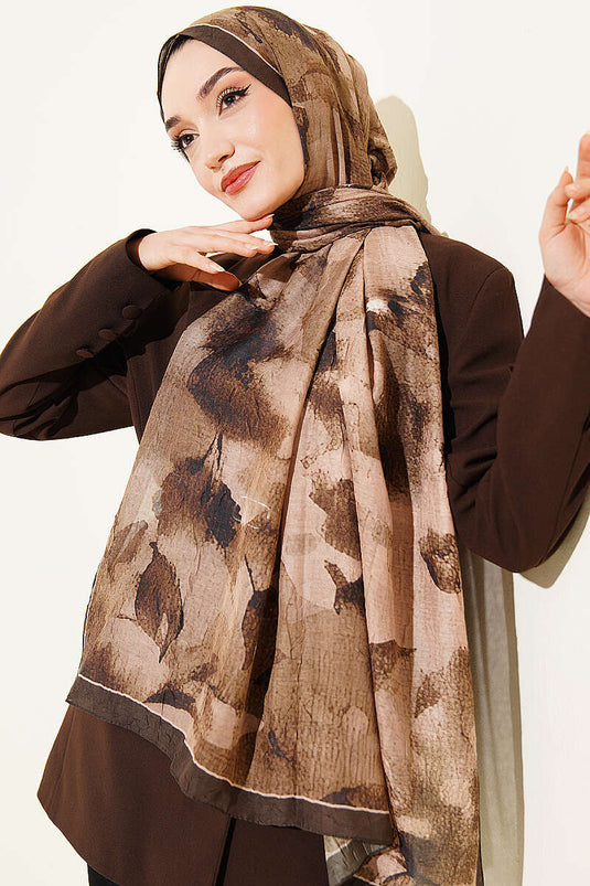 Écharpe En Bambou Tricoté À Motifs Camouflage Vert