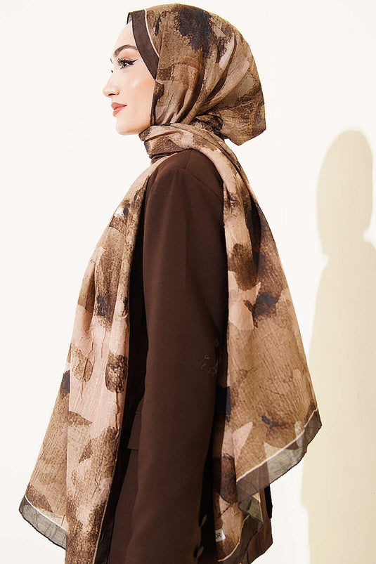 Écharpe En Bambou Tricoté À Motifs Camouflage Vert