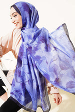 Écharpe En Bambou Tricotée À Motifs Bleu Marine