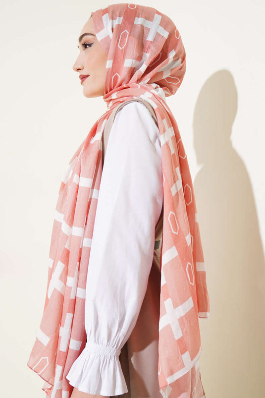 Desenli Bambu Kraş Şal Pudra