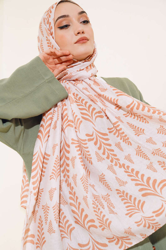 Patterned Bamboo Scarf Latte