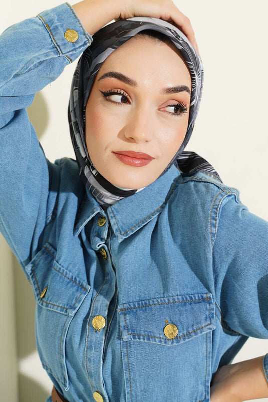 Assortimento di 5 sciarpe a fantasia della serie nera Demore