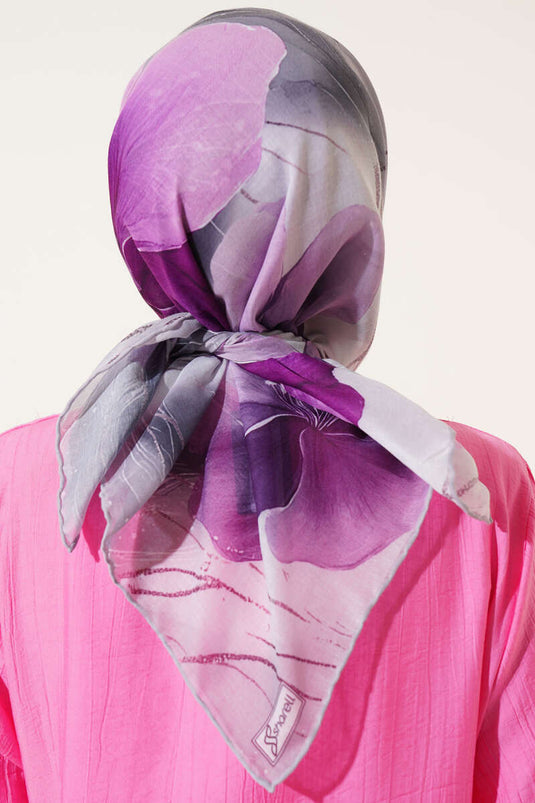 Patterned Marbled Scarf with Stones