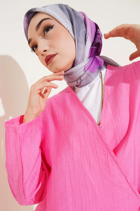 Patterned Marbled Scarf with Stones