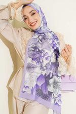 Châle En Soie Française À Motifs Lilas