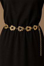Ceinture À Chaîne Dorée À Motifs