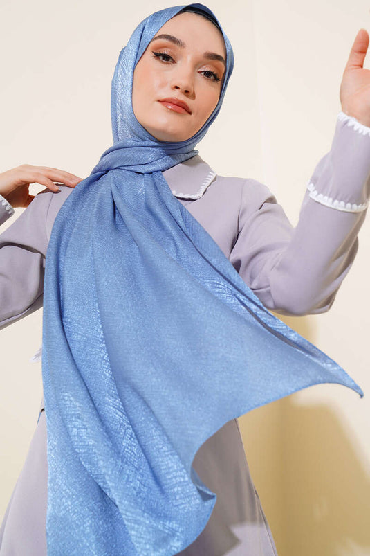 Châle Melisa Jacquard à Motifs Bleu - 108