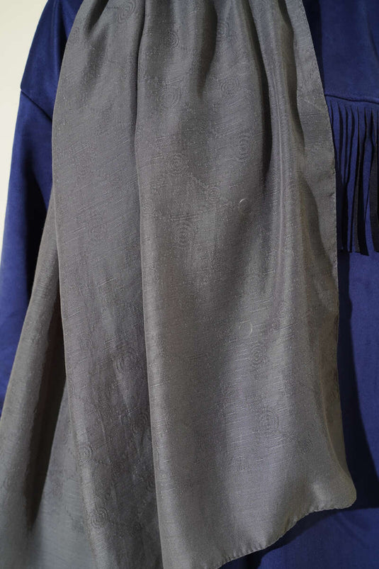 Desenli Monogram Şal Gri