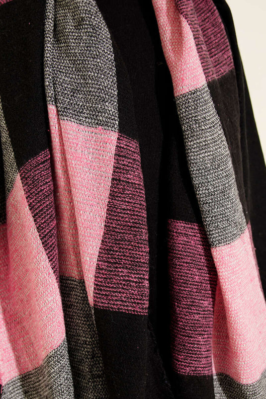 Desenli Omuz Şalı Fuşya