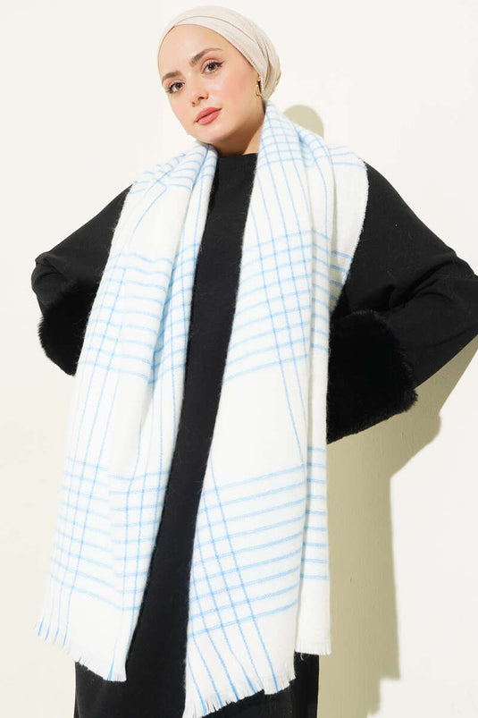 وشاح كتف مزخرف أزرق