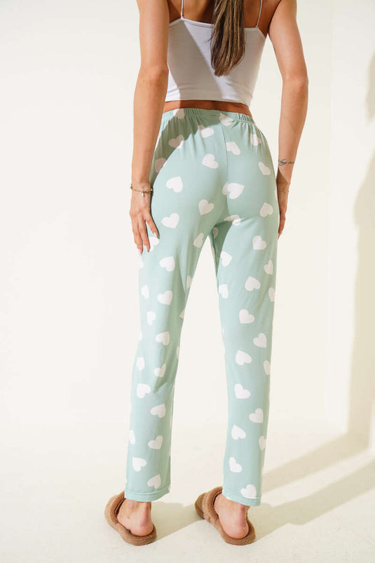 Desenli Pijama Yeşil