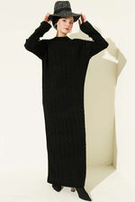 Robe En Tricot À Motifs Noire