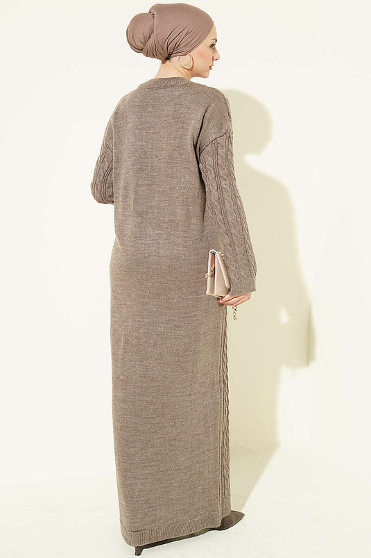 Robe En Tricot À Motifs Couleur Mink