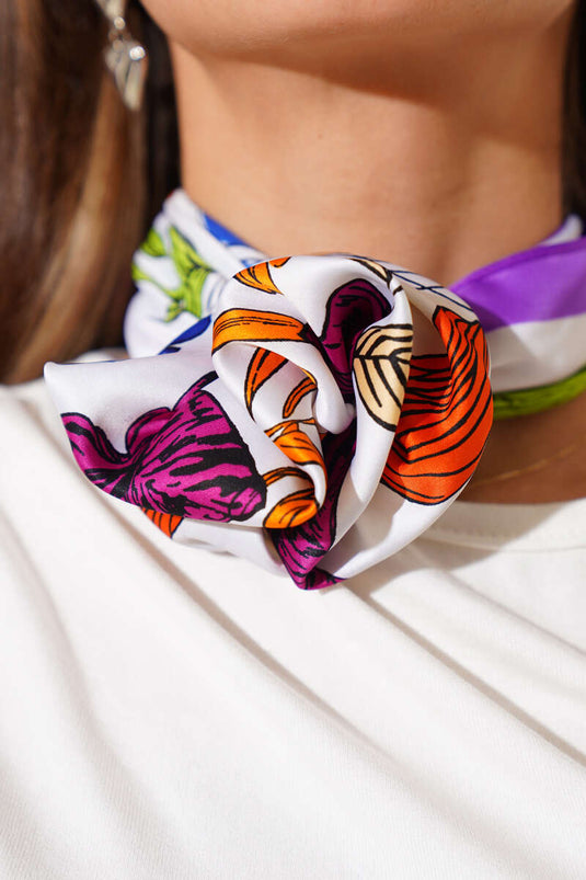 وشاح ساتان منقوش أرجواني