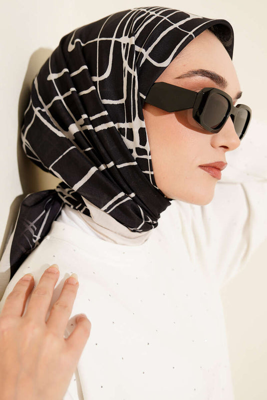 Écharpes à motifs noirs assorties 2