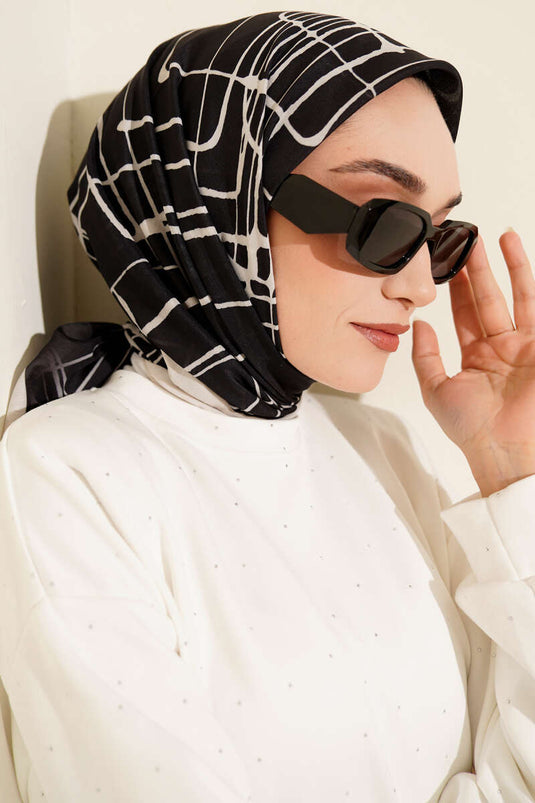 Écharpes à motifs noirs assorties 2