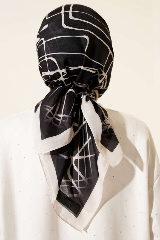 Écharpes à motifs noirs assorties 2