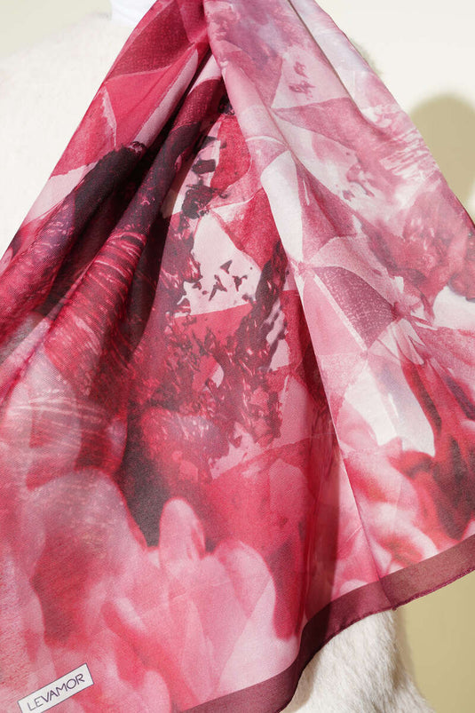 سلسلة شالات ناعمة منقوشة بلون بوردو متنوع 7