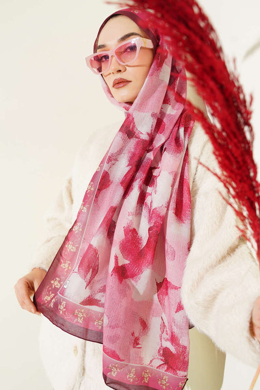 Gemustertes Weiches Dunkelrotes Schal Sortiment 8