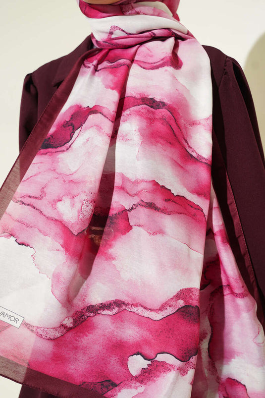 Desenli Soft Bordo Serisi Şal Asorti 9