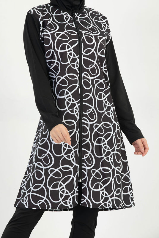 Maillot de bain hijab à motifs -128