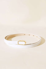 Ceinture Fine Blanche Or À Boucle Métal Ovale