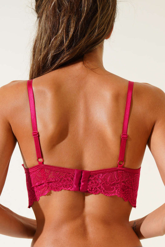 Push-Up Cross-String Bralet Cherry