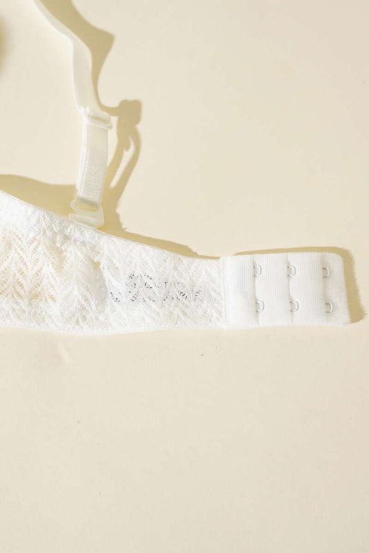 Padded Lace Strapless Bra Ecru