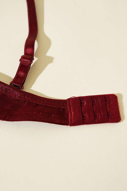 Padded Self-Patterned Bra Plum