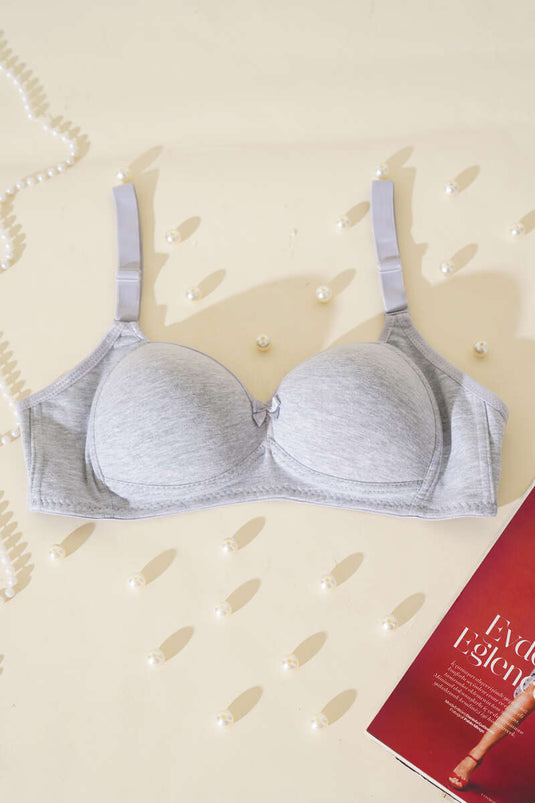 Soutien-gorge en mousse grise, sans rembourrage ni armatures