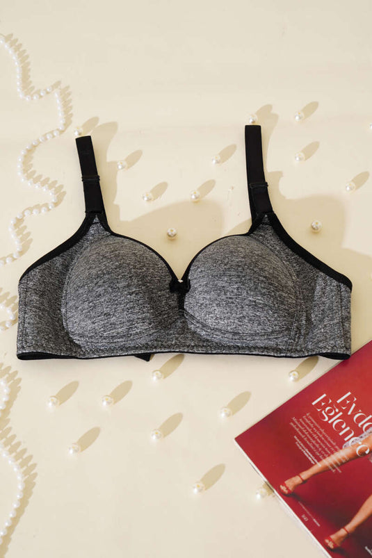 Soutien-gorge en éponge sans rembourrage ni armatures, gris