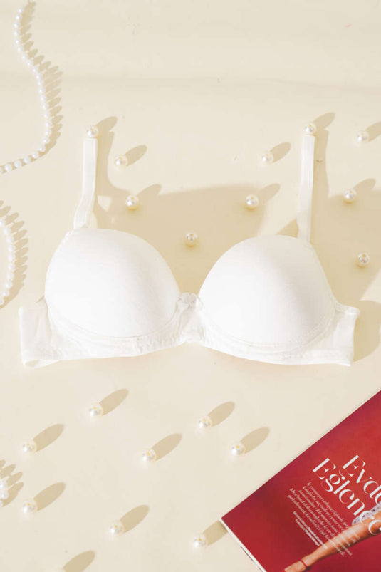 Soutien-Gorge Non Rembourré à Motif Personnalisé Ecru