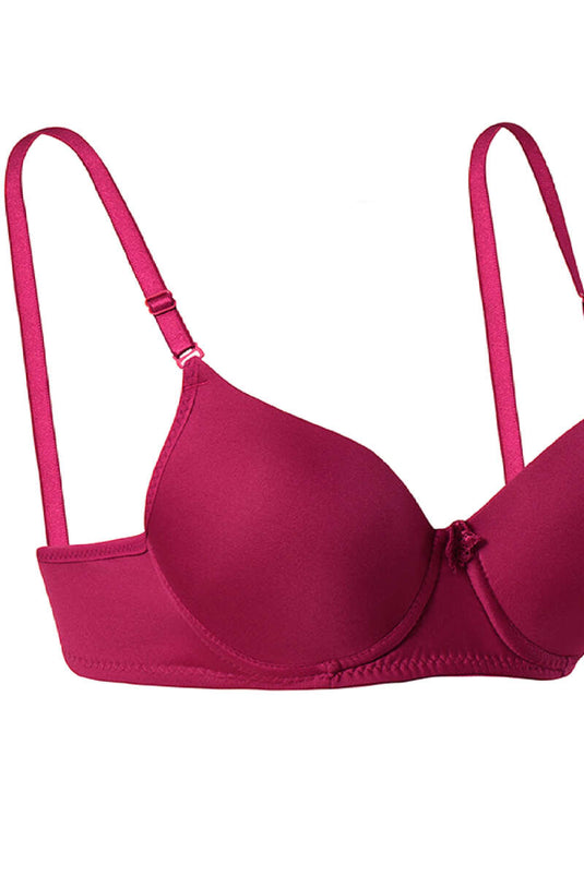 حمالة صدر مايكرو غير مبطنة باللون العنابي