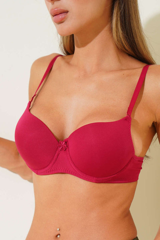 حمالة صدر مايكرو غير مبطنة باللون العنابي