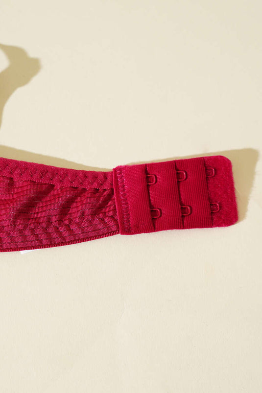 حمالة صدر مخططة غير مبطنة - لون عنابي