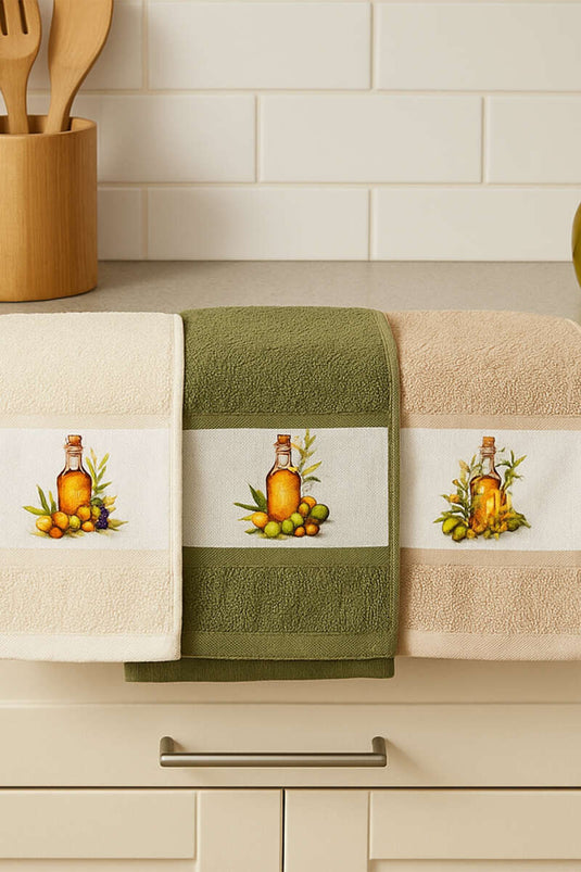 Dijital Baskılı 3'lü Mutfak Havlu Seti Asorti 3