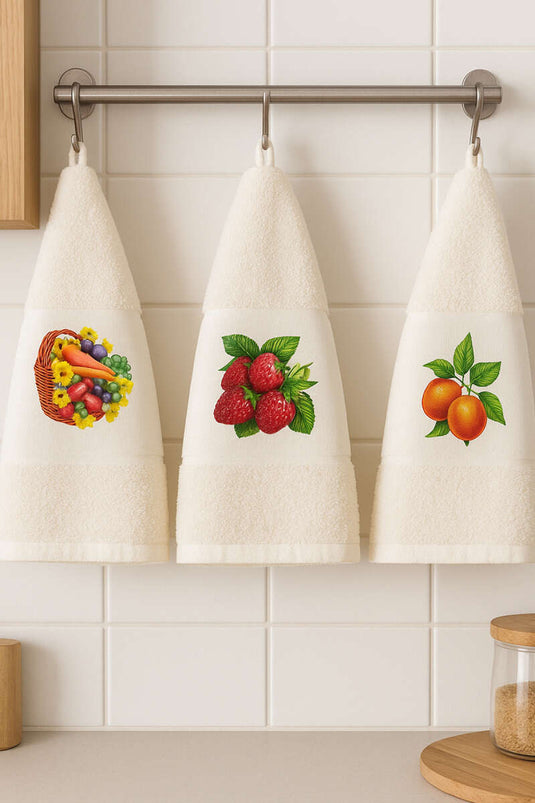 Dijital Baskılı 3'lü Mutfak Havlu Seti Asorti 6