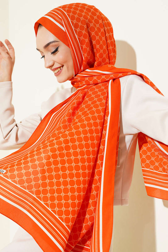 Digitally Printed Medina Shawl Orange