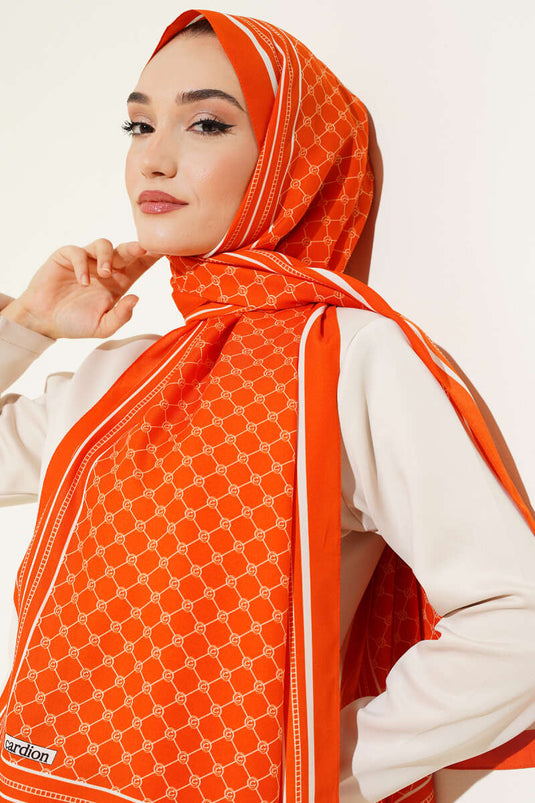 Digitally Printed Medina Shawl Orange