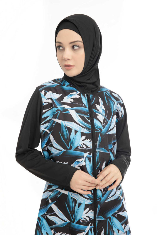 Maillot de bain hijab à motifs numériques -3