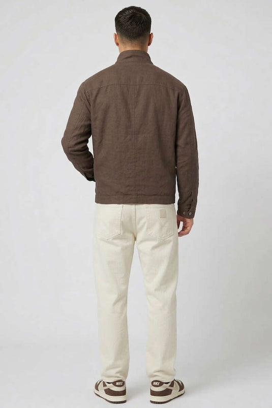 Veste Homme Col Montant Tensel Marron