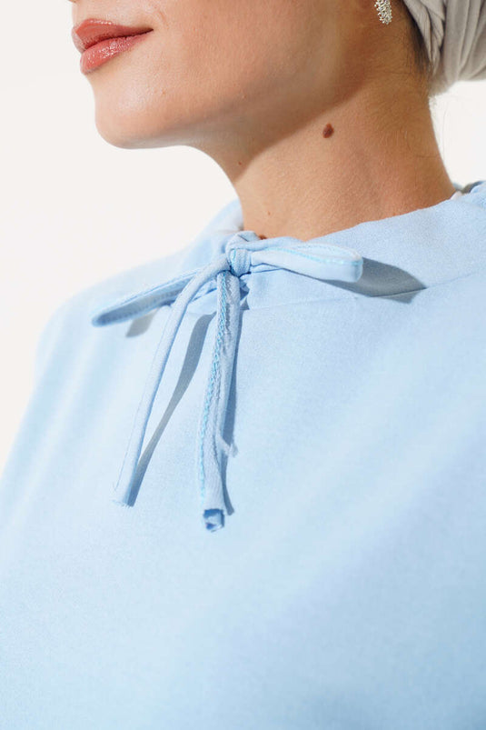 Dik Yaka Tunik Buz Mavisi