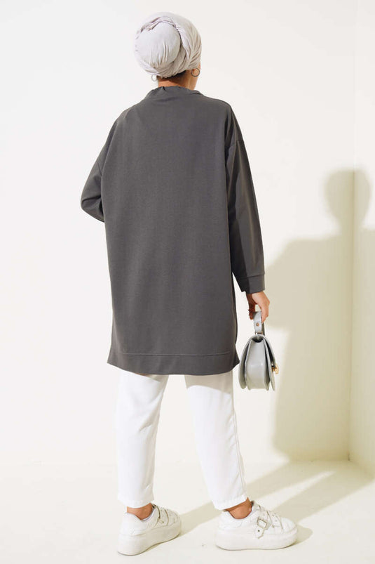 Tunique à col montant fumée