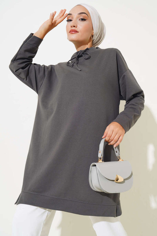 Tunique à col montant fumée