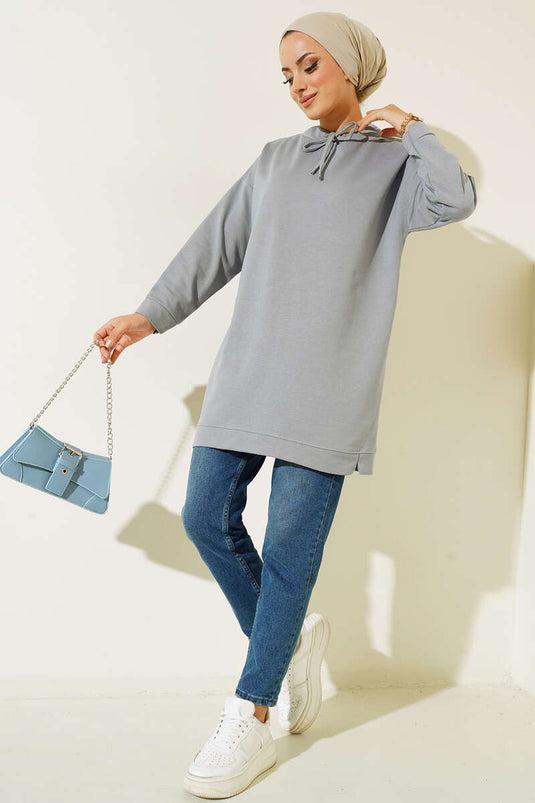 Dik Yaka Tunik Gri