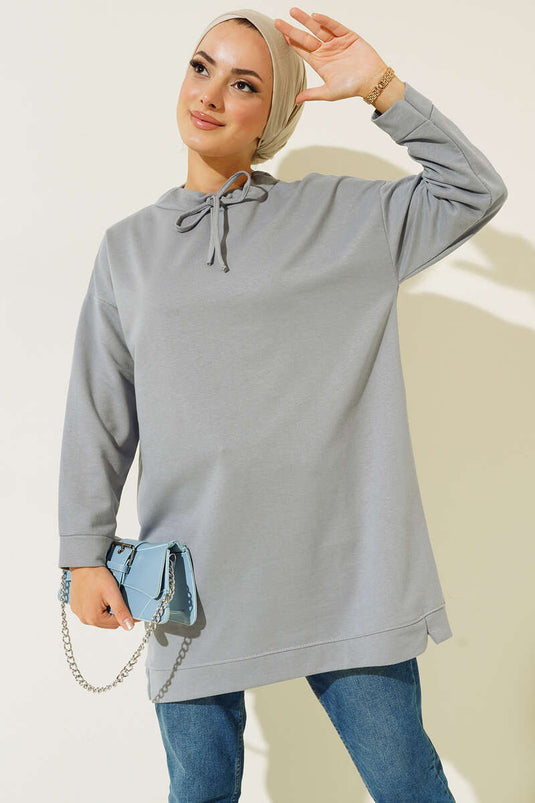 سترة رمادية بياقة واقفة